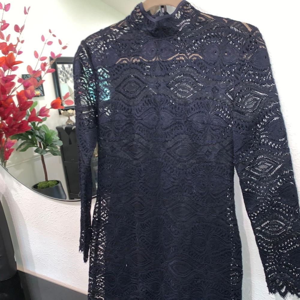 Navy Blue below the knee Dress